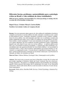 Diferentes facetas, problemas e potencialidades para a psicologia