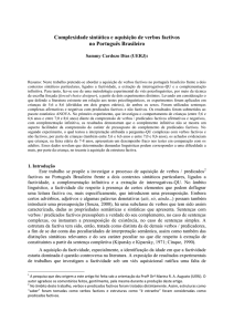 Complexidade sintática e aquisição de verbos factivos no português