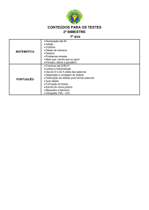 CONTEÚDOS PARA OS TESTES 2º BIMESTRE 1º ano