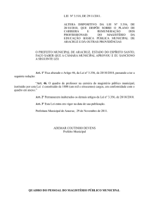 altera dispositivo da lei nº 3.356, de 20/10/2010, que