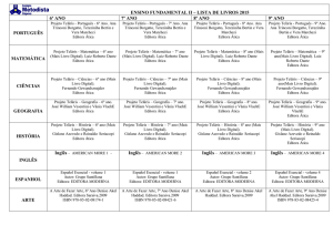 ENSINO FUNDAMENTAL II – LISTA DE LIVROS 2015 6º ANO 7º