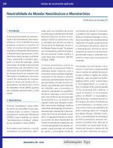 Neutralidade da Moeda: Neoclássicos e Monetaristas