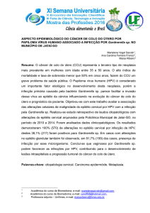 aspecto epidemiológico do câncer de colo de útero por