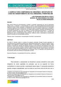 A AGRICULTURA CAMPONESA NA AMAZÔNIA: UM ESTUDO DE