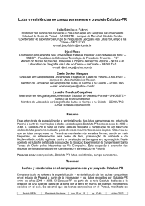 2 - o movimento dos sem terra - Dados e textos sobre a Luta pela