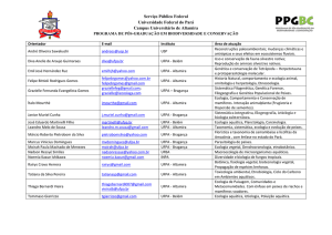 Quadro de Professores Orientadores - PPGBC