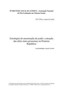 a atuação das elites mato-grossenses na Primeira República