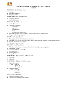 CONTE%DO DA AVALIA-/O PARCIAL (AP) I UNIDADE 16 SÉRIE