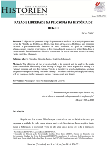 Razão e liberdade na Filosofia da História de Hegel