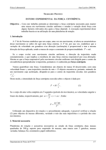 Estudo da força centrípeta - Departamento de Física da