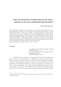 “NÓS” DE NIETZSCHE: UM PRONOME PLURAL PARA A AMIZADE