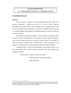 Exercícios Resolvidos sobre: II – A Representação da Economia e a