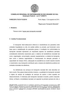 5 parecer ctue nº 03-2014 - regras para transporte - Coren-RS