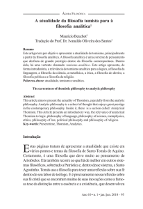 A atualidade da filosofia tomista para à filosofia analítica1
