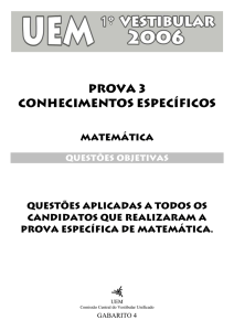 Prova 3 – Conhecimentos Específicos – Matemática