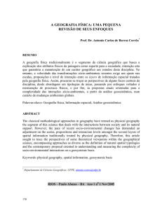 a geografia física: uma pequena revisão de seus enfoques