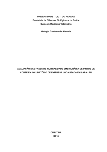 avaliacao das fases de mortalidade embrionaria de pintos de corte