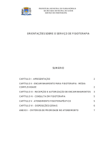 orientações sobre o serviço de fisioterapia sumário