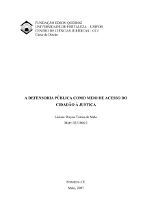 A Defensoria Pública como meio de acesso do cidadão à