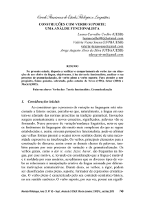 construções com verbo suporte: uma análise funcionalista