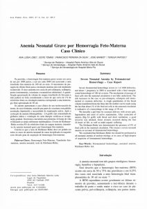 Anemia Neonatal Grave por Hemorragia Feto