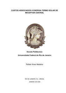 Custos Associados à Energia Termo Solar de