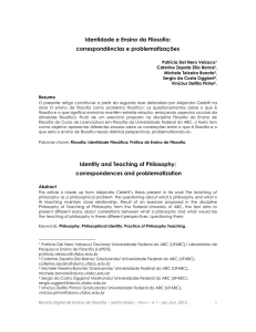 Identidade e Ensino da Filosofia: correspondências e