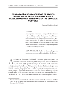 Comparação dos discursos de livros didáticos de filosofia franceses