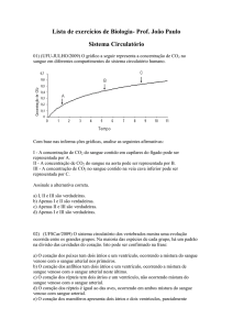 Lista de exercícios de Biologia- Prof. João Paulo Sistema Circulatório