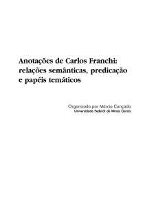 Anotações de Carlos Franchi: relações semânticas, predicação e