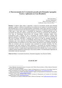 A Macroeconomia do Crescimento puxado pela Demanda Agregada