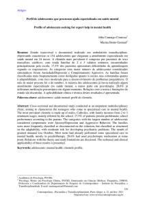 Artigos Perfil de adolescentes que procuram ajuda especializada