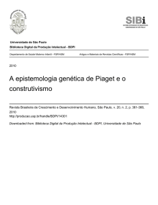A epistemologia genética de Piaget e o construtivismo