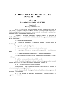 lei orgânica do município de sapezal - mt.