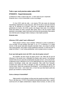 Tudo o que voce precisa saber sobre H1N1 - CRF-SP