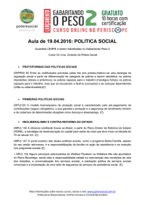 Aula de 19.04.2016: POLITICA SOCIAL