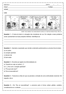 Tira da Mafalda – 1º ano do ensino médio
