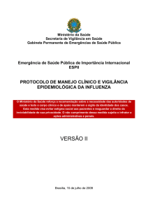 Protocolo de Manejo Clínico e Vigilância Epidemiológica da