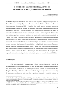 o uso de mini-aulas como ferramenta no processo de