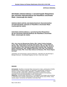 Atividade antimicrobiana e caracterização fitoquímica