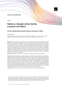 Sobre a relação entre teoria e práxis em Marx1 - Em curso