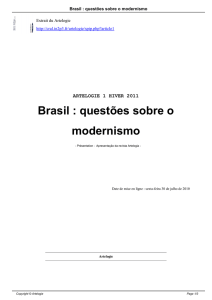 Brasil : questões sobre o modernismo