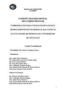 Manual Transfusional para sugestões ou alterações