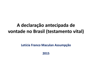 A declaração antecipada de vontade no Brasil