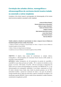 Correlação dos achados clínicos, mamográficos e - CRM-PR