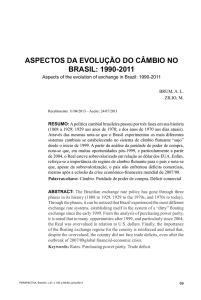 aspectos da evolução do câmbio no brasil: 1990-2011