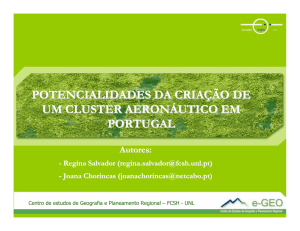 potencialidades da criação de um cluster aeronáutico em