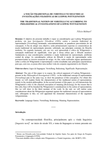 a noção tradicional de vorstellung segundo as investigações