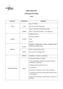 Conteúdos - 1º e 2º anos