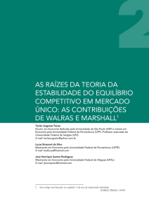 as raízes da teoria da estabilidade do equilíbrio competitivo em